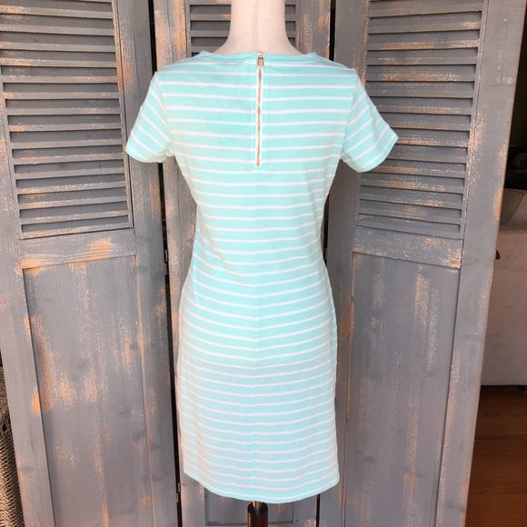 Sail to Sable Short Sleeve Textured Stripe Dress Cabbage Sz S - Picture 4 of 14